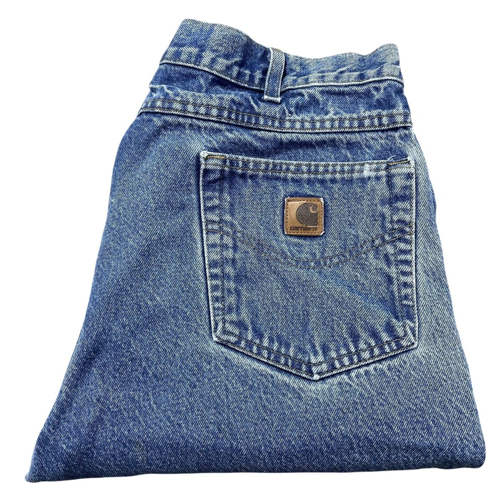 Carhartt B17 DST Jeans Mens 38x30 Blue Relaxed Straight Denim Workwear Pants